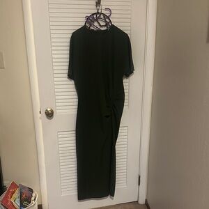 Chic Asymmetrical dark green Dress